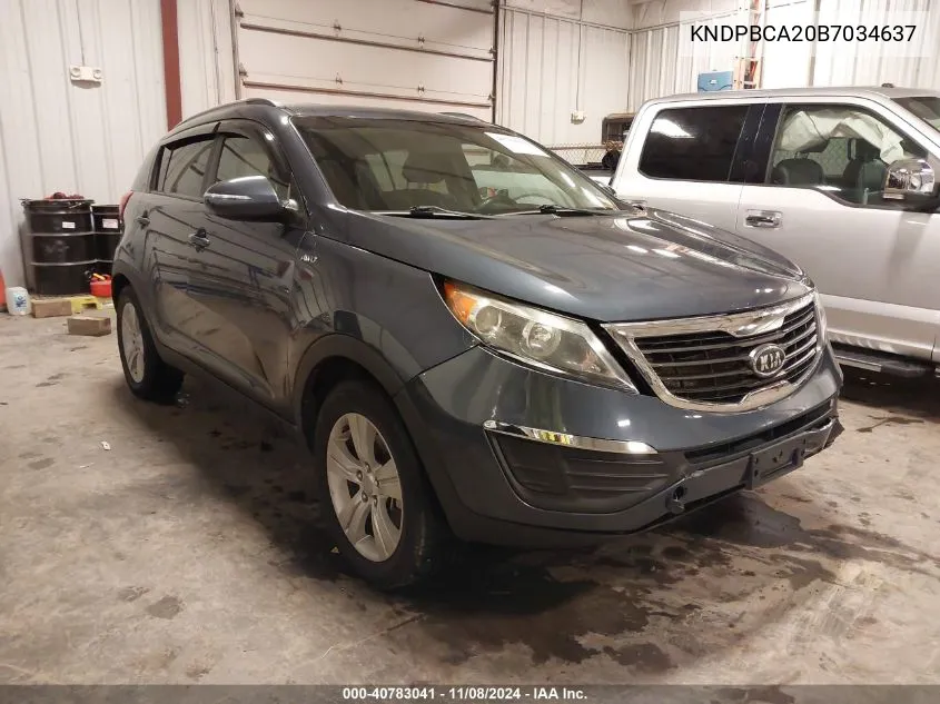 2011 Kia Sportage Lx VIN: KNDPBCA20B7034637 Lot: 40783041