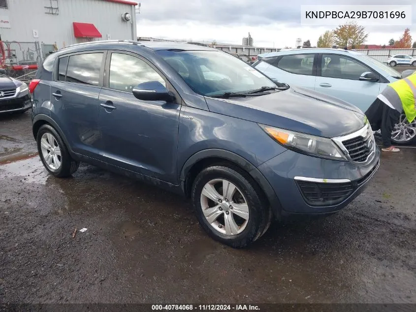 2011 Kia Sportage Lx VIN: KNDPBCA29B7081696 Lot: 40784068