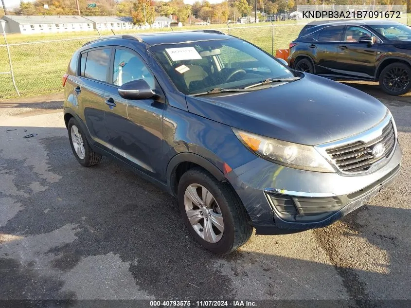 2011 Kia Sportage Lx VIN: KNDPB3A21B7091672 Lot: 40793575