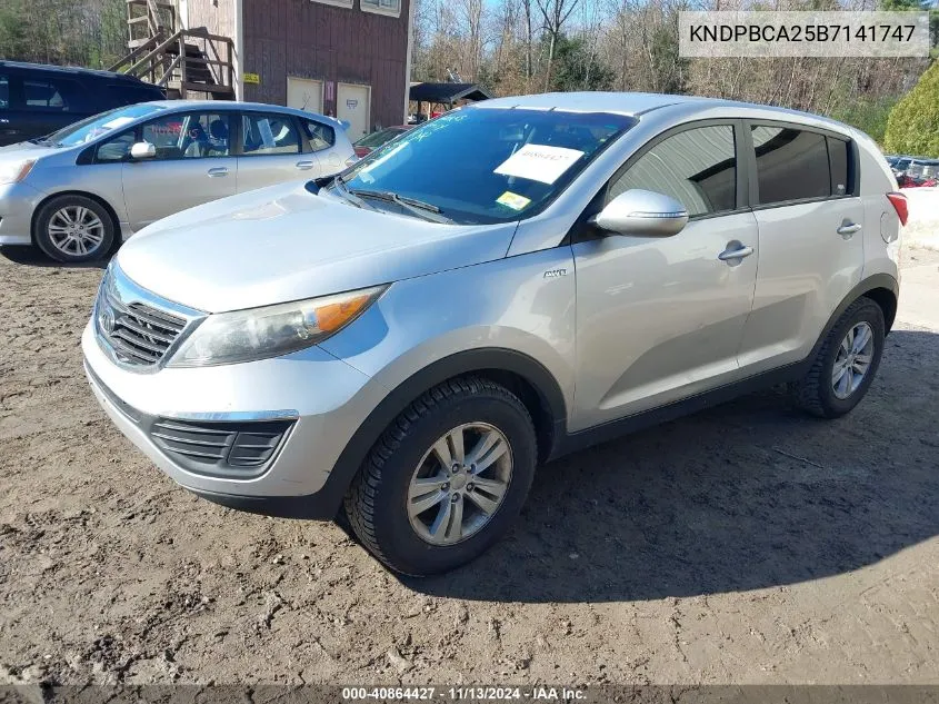 2011 Kia Sportage Lx VIN: KNDPBCA25B7141747 Lot: 40864427