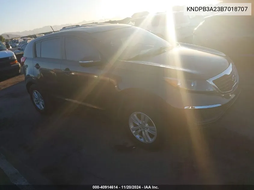 2011 Kia Sportage Lx VIN: KNDPB3A23B7018707 Lot: 40914614