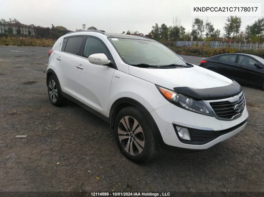 KNDPCCA21C7178017 2012 Kia Sportage