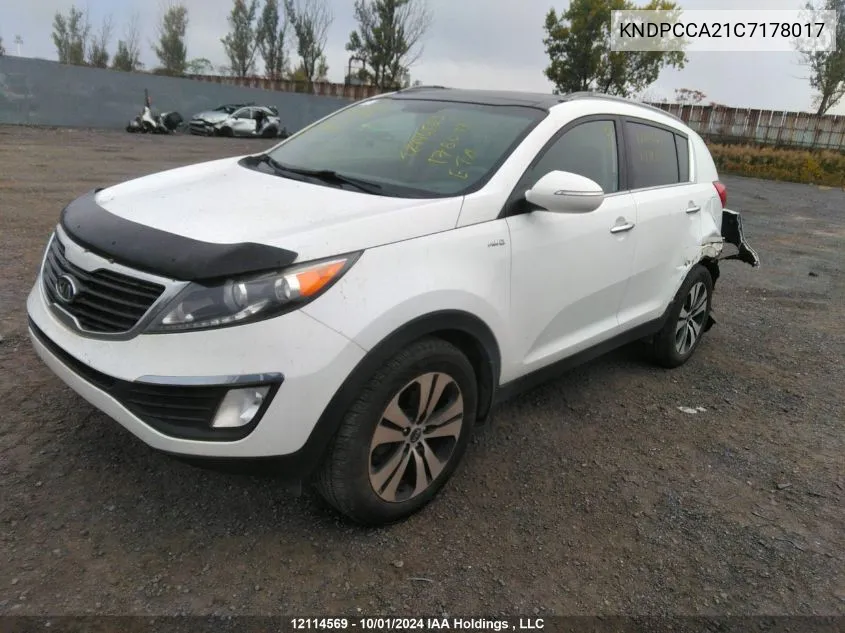 KNDPCCA21C7178017 2012 Kia Sportage