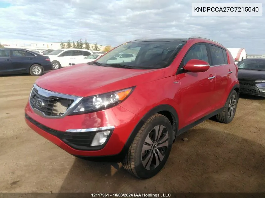 2012 Kia Sportage Ex VIN: KNDPCCA27C7215040 Lot: 12117961