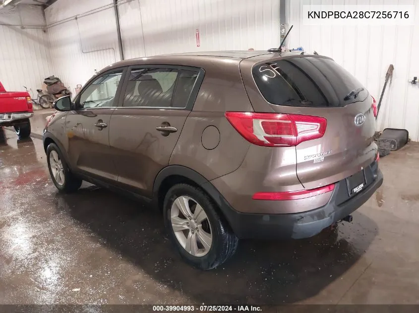 2012 Kia Sportage Lx VIN: KNDPBCA28C7256716 Lot: 39904993