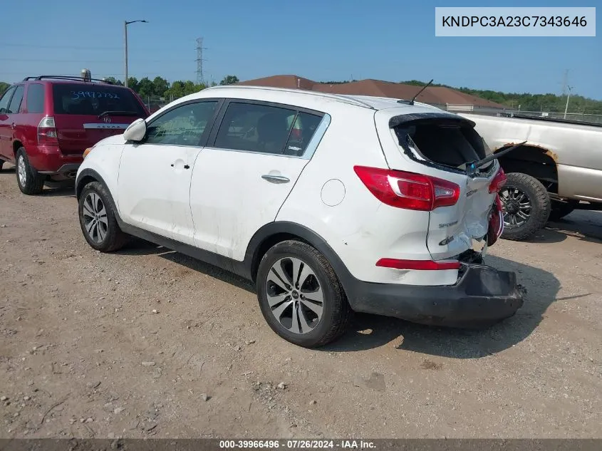 KNDPC3A23C7343646 2012 Kia Sportage Ex