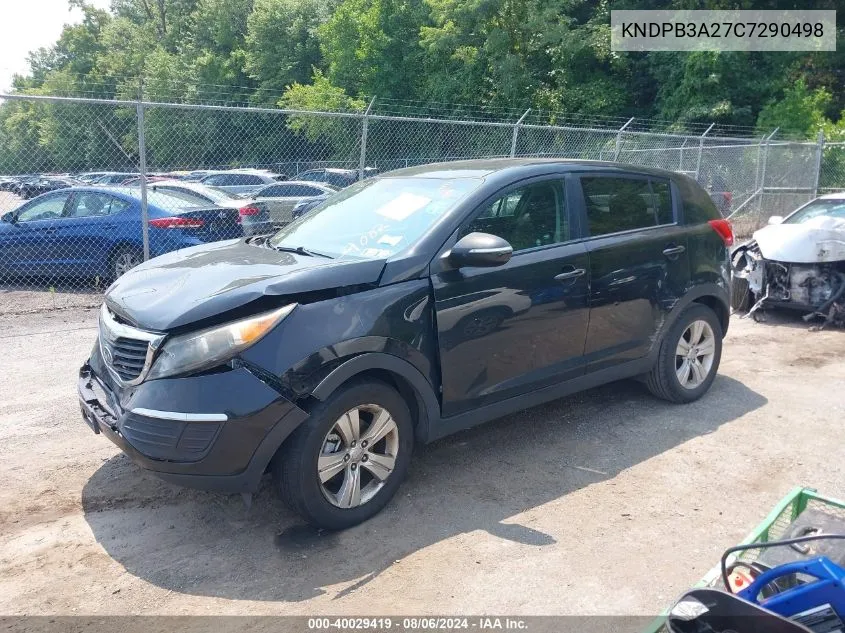 2012 Kia Sportage Lx VIN: KNDPB3A27C7290498 Lot: 40029419