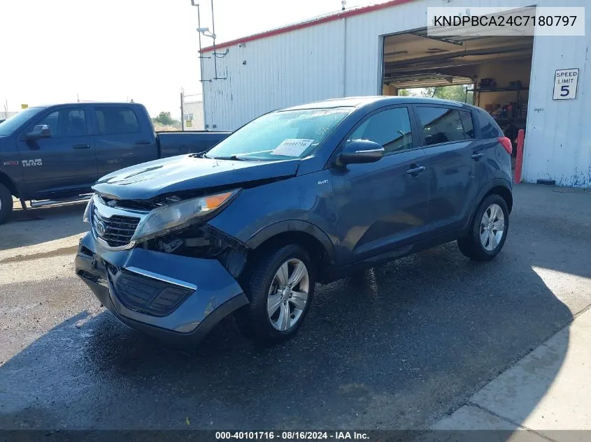 2012 Kia Sportage Lx VIN: KNDPBCA24C7180797 Lot: 40101716