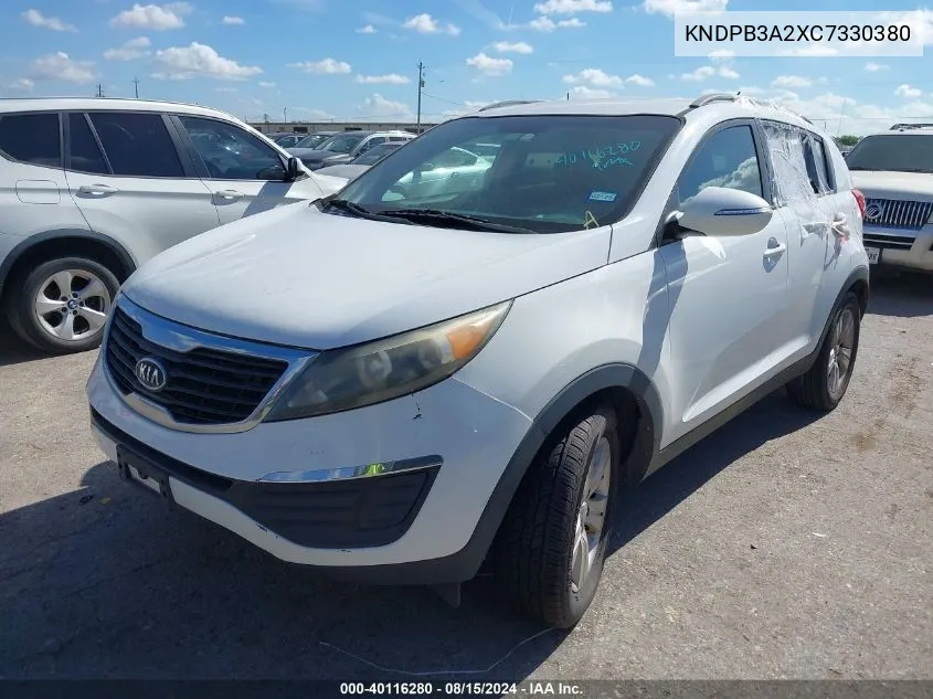 2012 Kia Sportage Lx VIN: KNDPB3A2XC7330380 Lot: 40116280