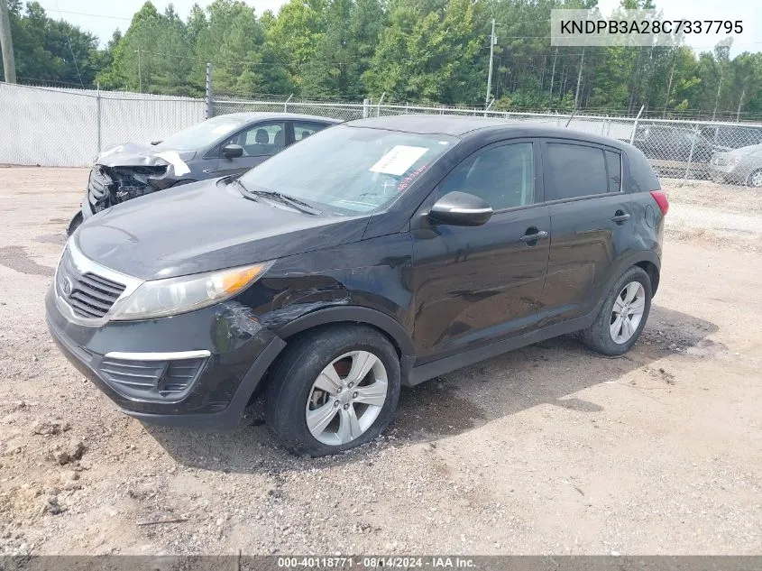 2012 Kia Sportage Lx VIN: KNDPB3A28C7337795 Lot: 40118771