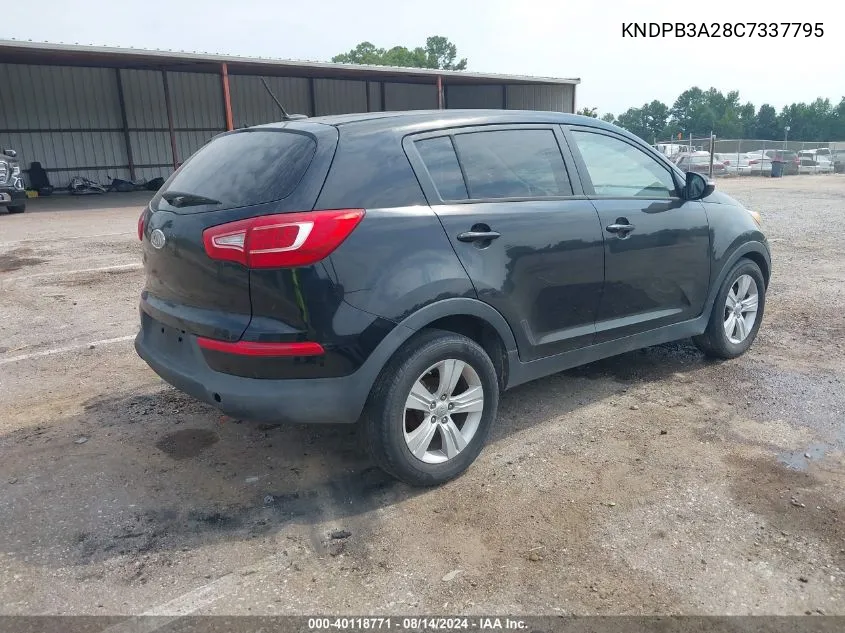 2012 Kia Sportage Lx VIN: KNDPB3A28C7337795 Lot: 40118771