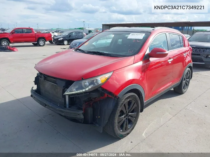 2012 Kia Sportage Ex VIN: KNDPC3A21C7349221 Lot: 40194975