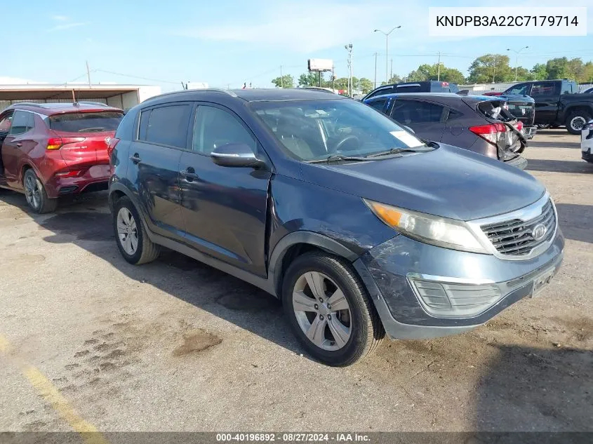 2012 Kia Sportage Lx VIN: KNDPB3A22C7179714 Lot: 40196892