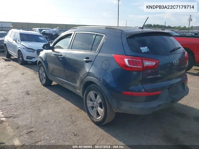 2012 Kia Sportage Lx VIN: KNDPB3A22C7179714 Lot: 40196892