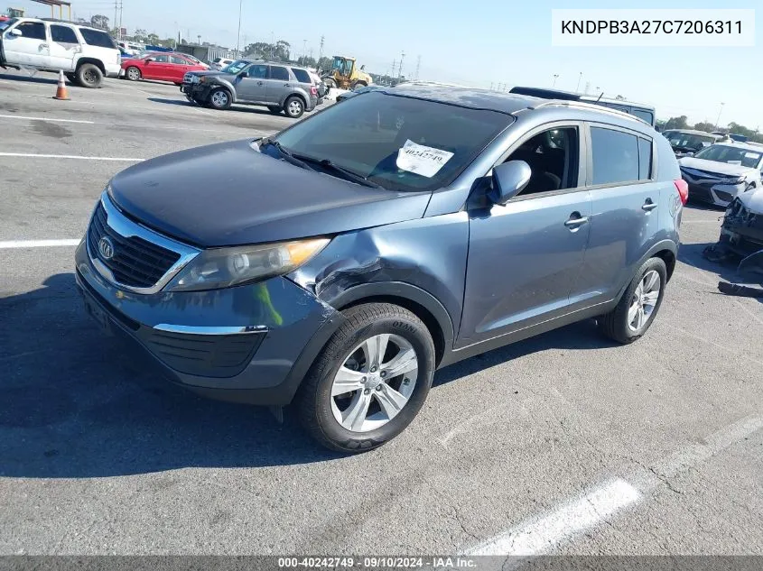 2012 Kia Sportage Lx VIN: KNDPB3A27C7206311 Lot: 40242749