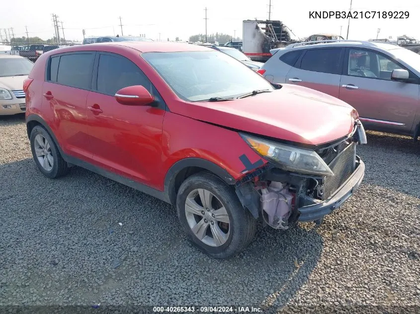 2012 Kia Sportage Lx VIN: KNDPB3A21C7189229 Lot: 40265343