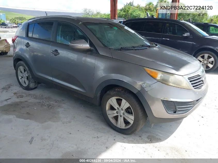 2012 Kia Sportage Lx VIN: KNDPB3A22C7224120 Lot: 40269230