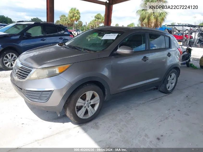 2012 Kia Sportage Lx VIN: KNDPB3A22C7224120 Lot: 40269230