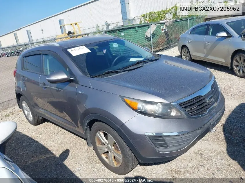 2012 Kia Sportage Lx VIN: KNDPBCA2XC7205962 Lot: 40276643