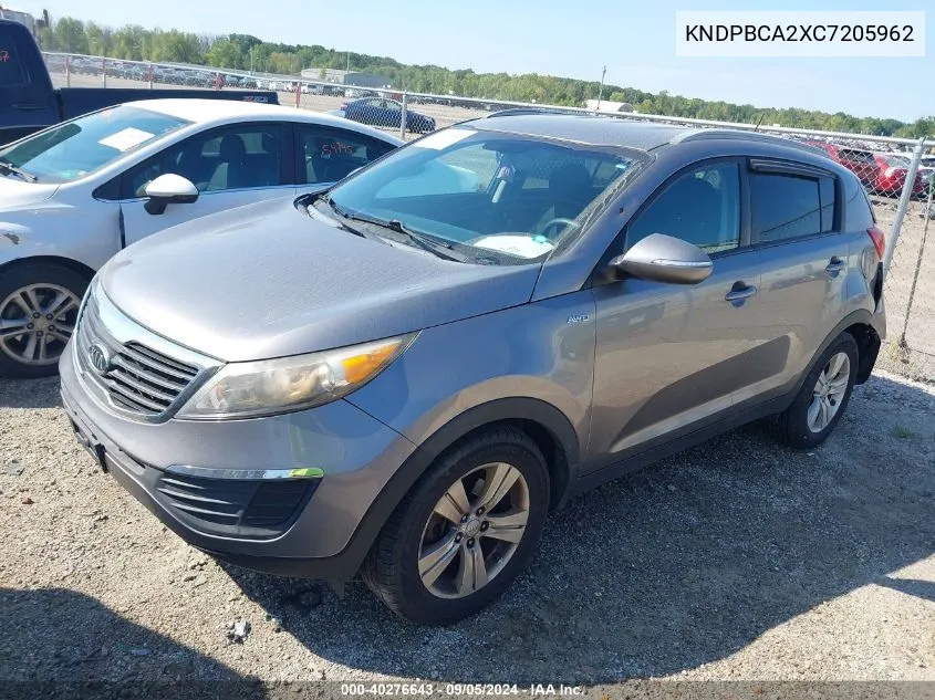 2012 Kia Sportage Lx VIN: KNDPBCA2XC7205962 Lot: 40276643