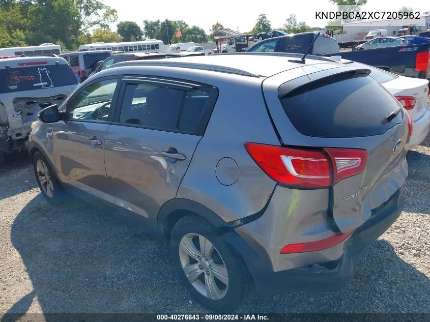 2012 Kia Sportage Lx VIN: KNDPBCA2XC7205962 Lot: 40276643