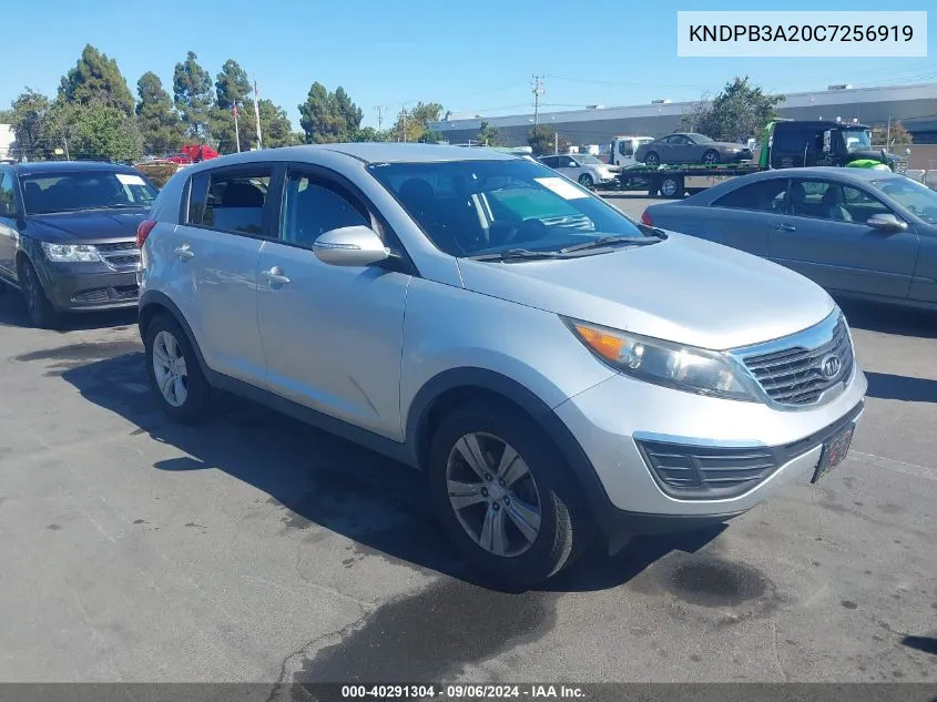 2012 Kia Sportage Lx VIN: KNDPB3A20C7256919 Lot: 40291304