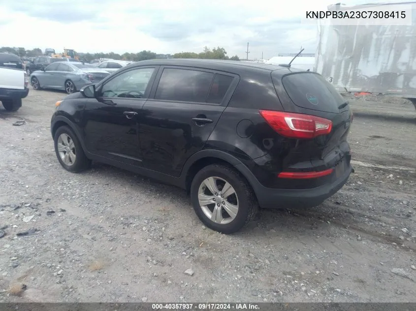 2012 Kia Sportage Lx VIN: KNDPB3A23C7308415 Lot: 40357937