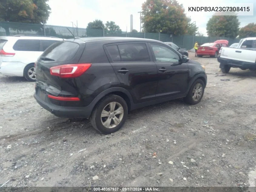 2012 Kia Sportage Lx VIN: KNDPB3A23C7308415 Lot: 40357937