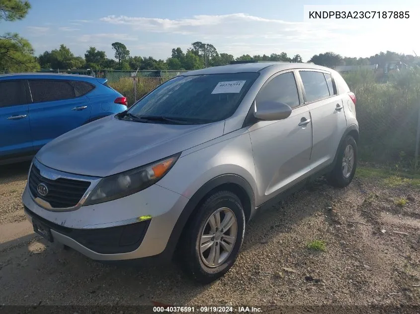 2012 Kia Sportage Lx VIN: KNDPB3A23C7187885 Lot: 40376591