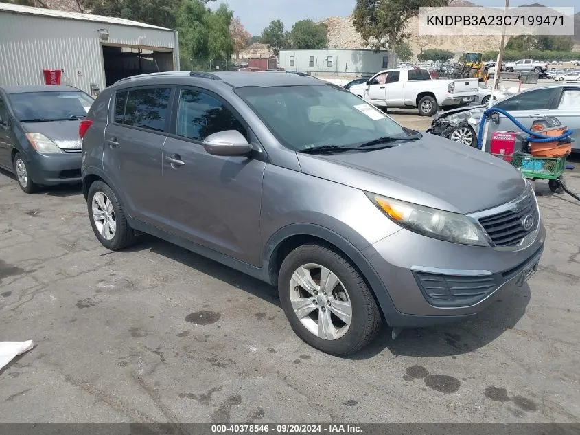 2012 Kia Sportage Lx VIN: KNDPB3A23C7199471 Lot: 40378546