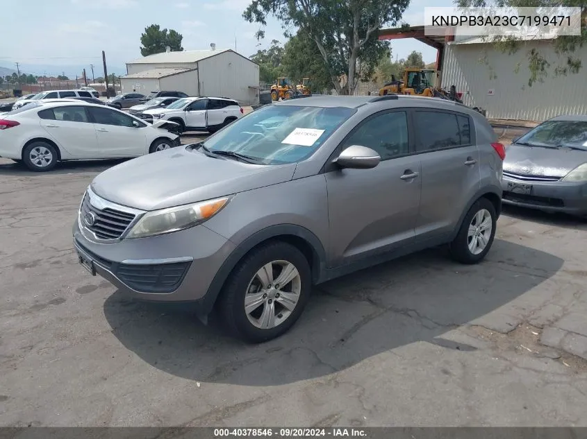 2012 Kia Sportage Lx VIN: KNDPB3A23C7199471 Lot: 40378546