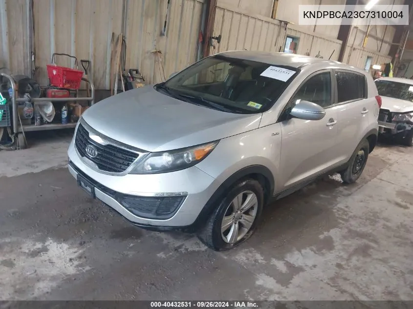 2012 Kia Sportage Lx VIN: KNDPBCA23C7310004 Lot: 40432531