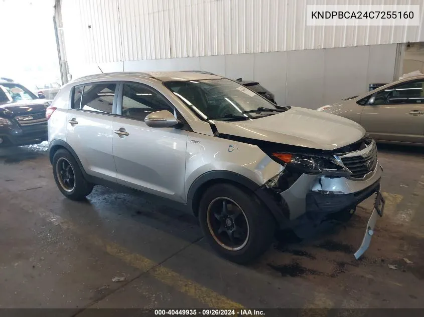 2012 Kia Sportage Lx VIN: KNDPBCA24C7255160 Lot: 40449935