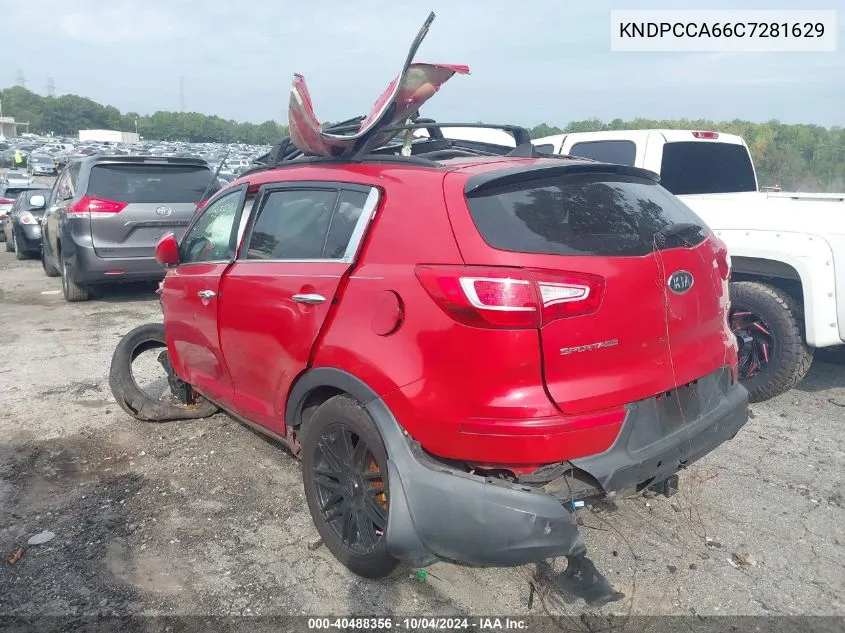 2012 Kia Sportage Sx VIN: KNDPCCA66C7281629 Lot: 40488356