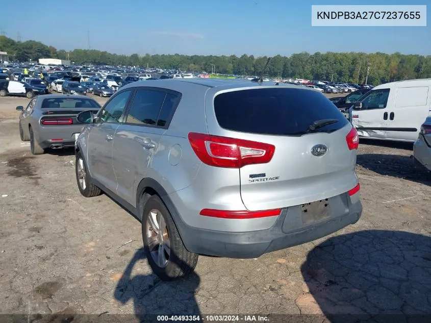 2012 Kia Sportage Lx VIN: KNDPB3A27C7237655 Lot: 40493354