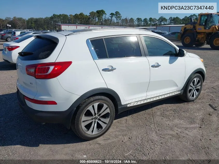 2012 Kia Sportage Ex VIN: KNDPC3A23C7347440 Lot: 40506623