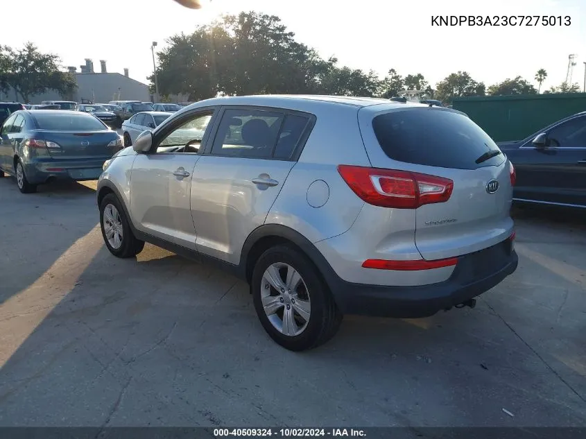 2012 Kia Sportage Lx VIN: KNDPB3A23C7275013 Lot: 40509324