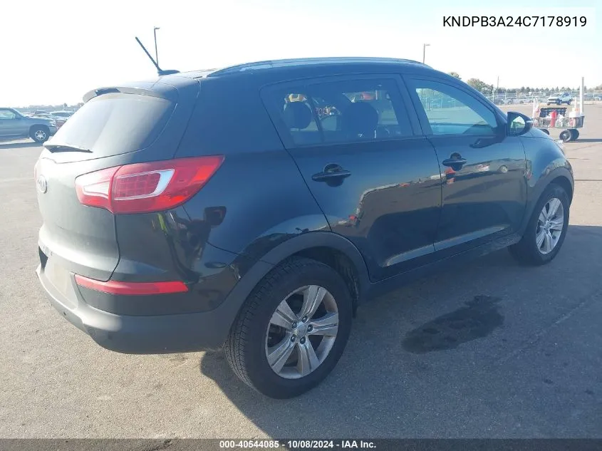 2012 Kia Sportage Lx VIN: KNDPB3A24C7178919 Lot: 40544085