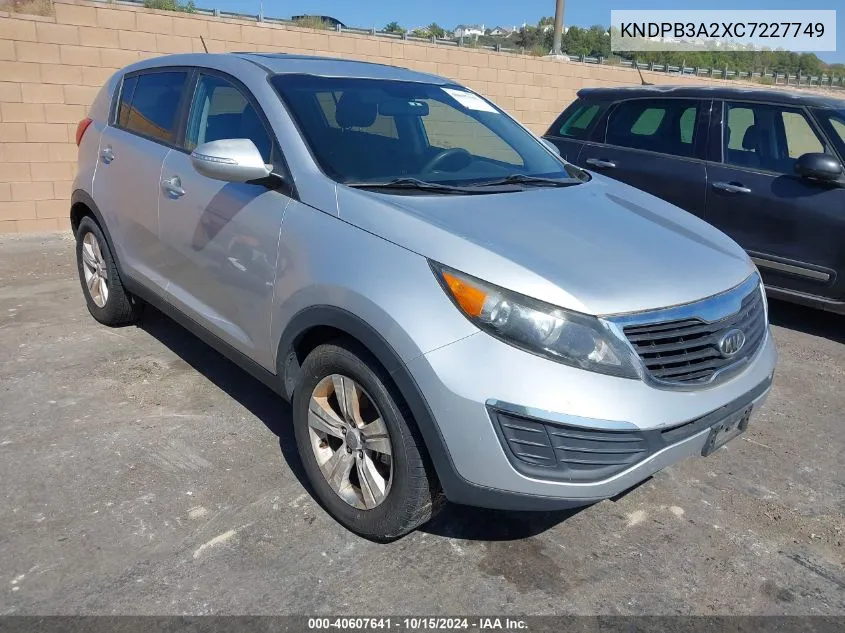 2012 Kia Sportage Lx VIN: KNDPB3A2XC7227749 Lot: 40607641