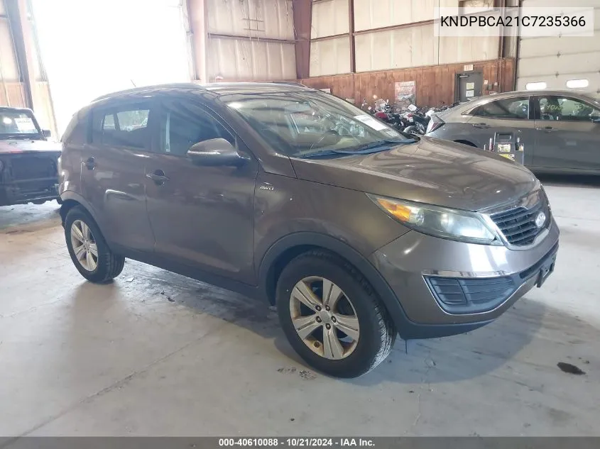 2012 Kia Sportage Lx VIN: KNDPBCA21C7235366 Lot: 40610088