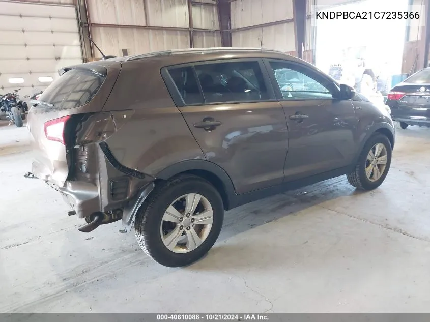 2012 Kia Sportage Lx VIN: KNDPBCA21C7235366 Lot: 40610088