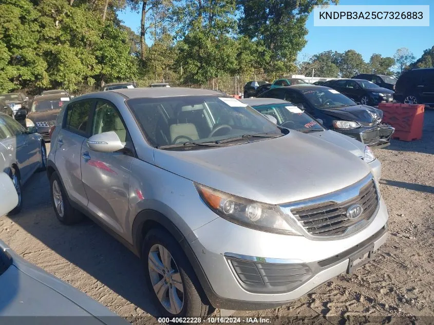 2012 Kia Sportage Lx VIN: KNDPB3A25C7326883 Lot: 40622228