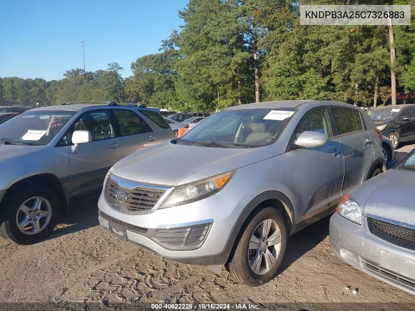 2012 Kia Sportage Lx VIN: KNDPB3A25C7326883 Lot: 40622228