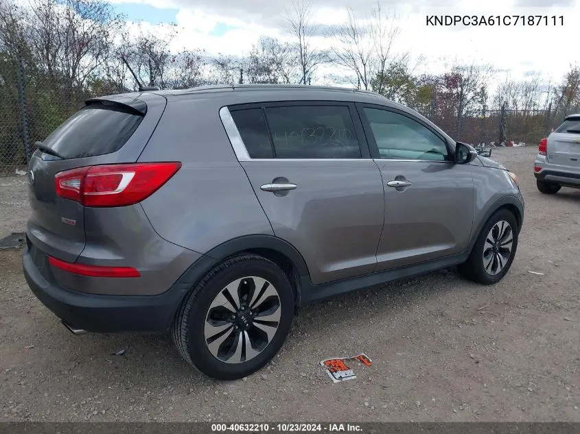 2012 Kia Sportage Sx VIN: KNDPC3A61C7187111 Lot: 40632210