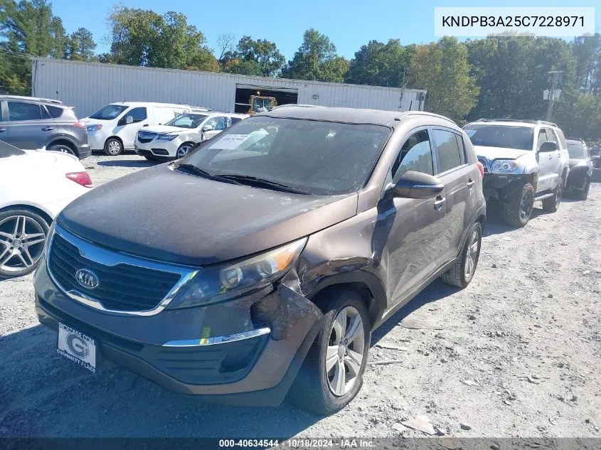 2012 Kia Sportage Lx VIN: KNDPB3A25C7228971 Lot: 40634544