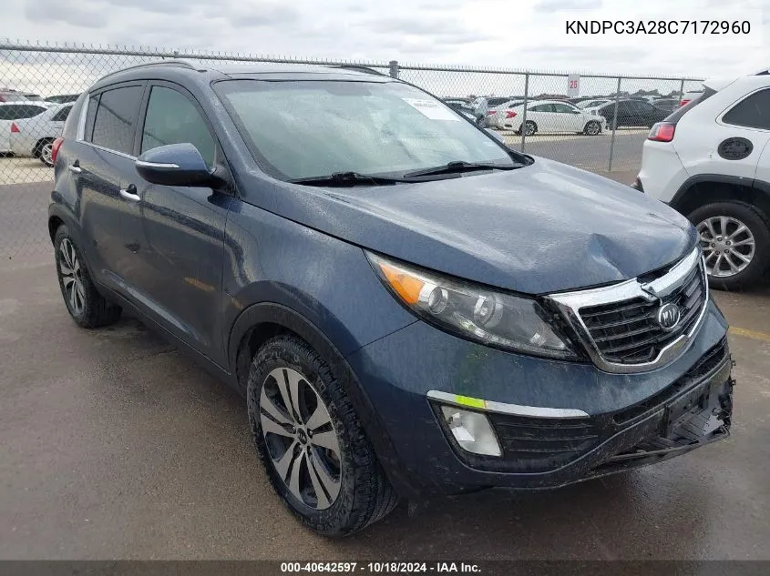 2012 Kia Sportage Ex VIN: KNDPC3A28C7172960 Lot: 40642597