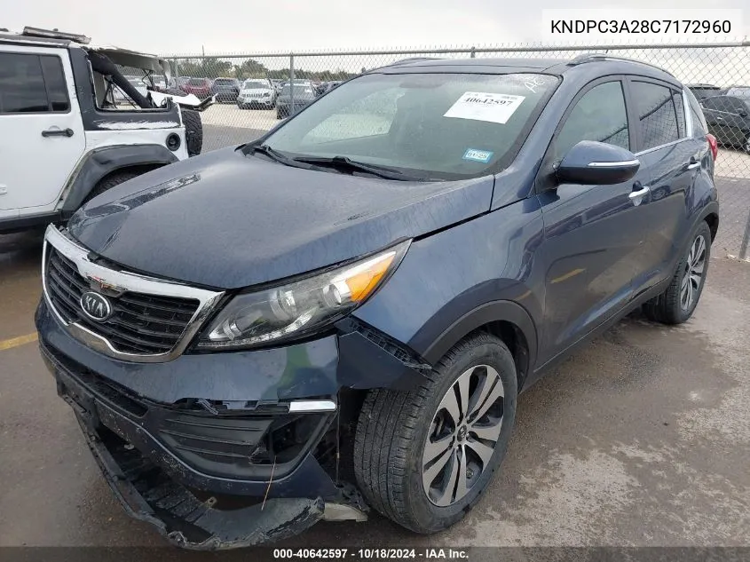 2012 Kia Sportage Ex VIN: KNDPC3A28C7172960 Lot: 40642597