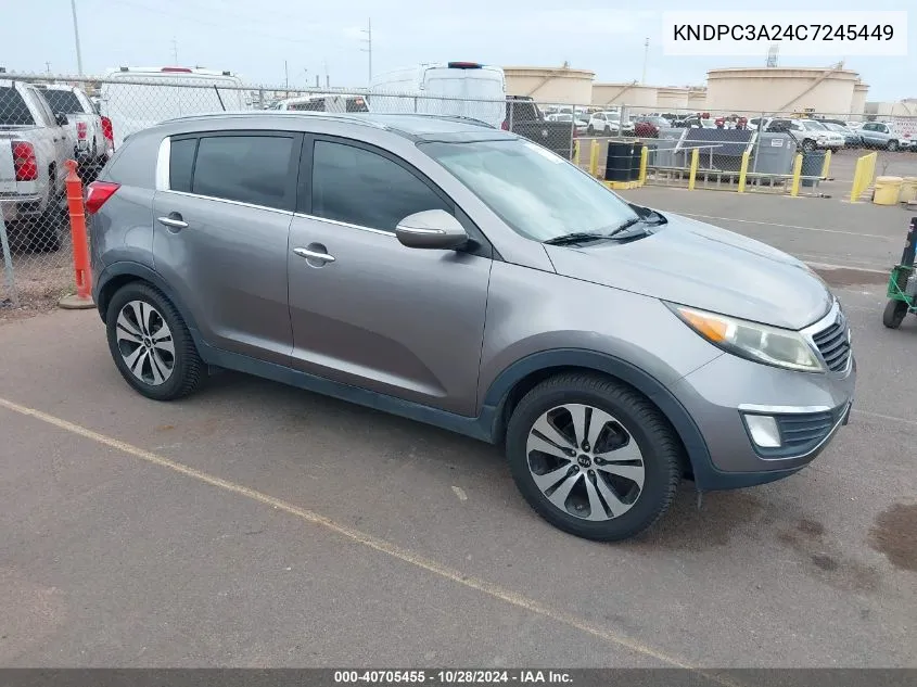 2012 Kia Sportage Ex VIN: KNDPC3A24C7245449 Lot: 40705455