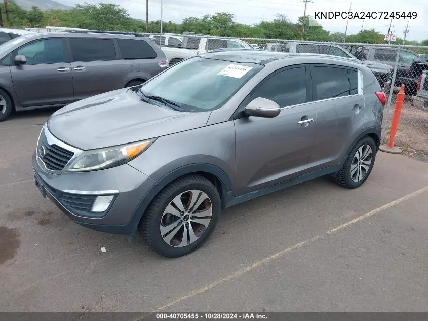 2012 Kia Sportage Ex VIN: KNDPC3A24C7245449 Lot: 40705455