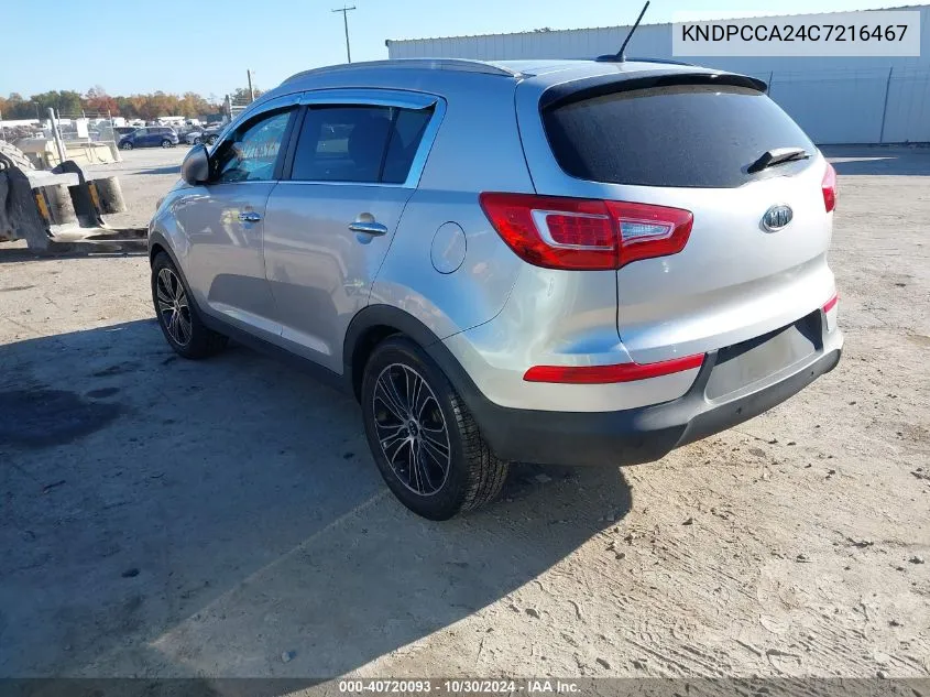 2012 Kia Sportage Ex VIN: KNDPCCA24C7216467 Lot: 40720093